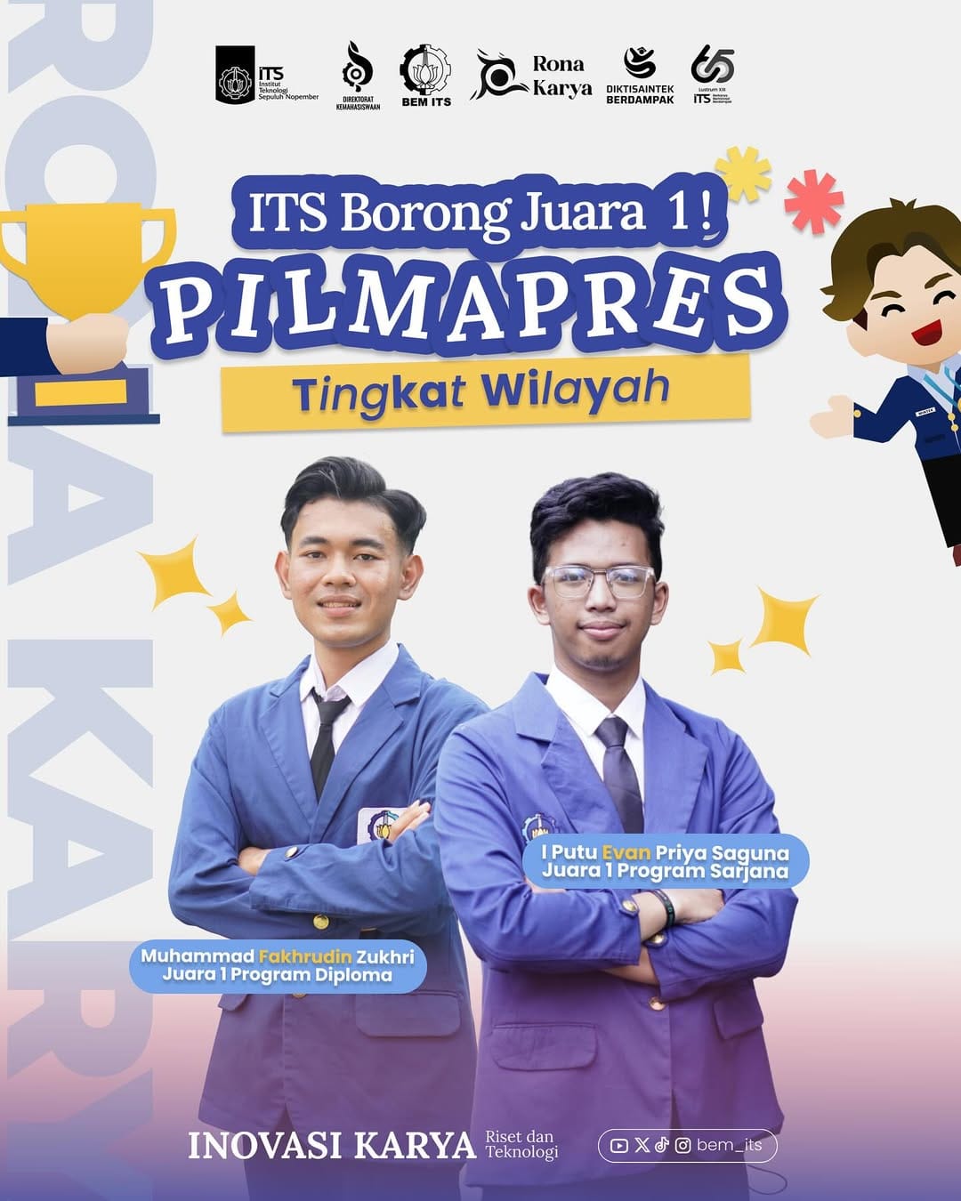 ITS Berhasil Sabet Juara 1 Pilmapres LLDIKTI VII